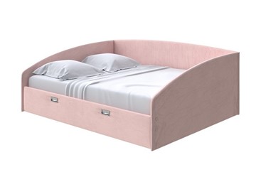 Кровать двуспальная Bono 160х200, Велюр (Ultra Розовый мусс) в Элисте