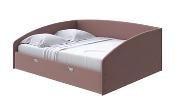 Кровать двуспальная Bono 180х200, Экокожа (Молочный шоколад) в Элисте