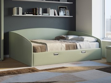 Кровать двуспальная Bono 180х200, Экокожа (Зеленое яблоко) в Элисте