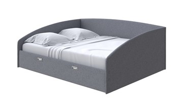 Кровать двуспальная Bono 180х200, Искусственная шерсть (Лама Темно-серый) в Элисте