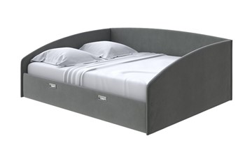 Кровать двуспальная Bono 180х200, Велюр (Forest 520 Темно-серый) в Элисте - предосмотр
