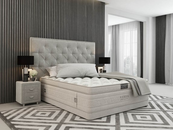 Кровать Classic Compact/Basement 180х200, Флок (Велсофт Серый) в Элисте - изображение