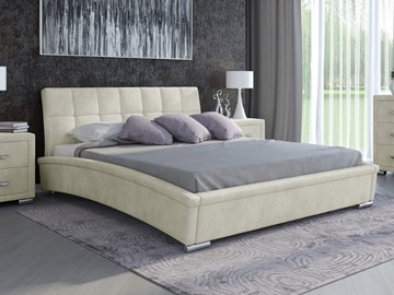 Кровать спальная Corso-1L 160x200, Велюр (Лофти лён) в Элисте