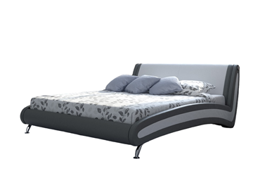 Кровать Corso-2 140х200, Экокожа (Серый с белым) в Элисте