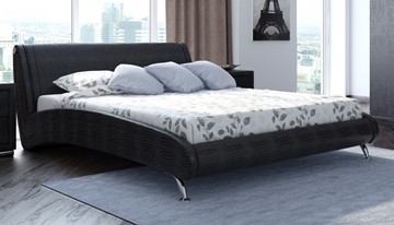 Кровать спальная Corso-2 160х200, Экокожа (Кайман черный) в Элисте