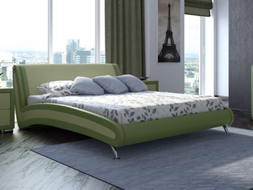 Кровать Corso-2 160х200, Экокожа (Олива и зеленое яблоко) в Элисте