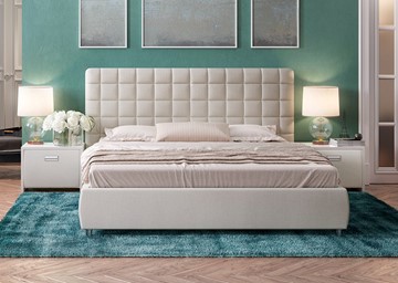 Двуспальная кровать Corso-3 140x200, Искусственная шерсть (Лама Лён) в Элисте - предосмотр
