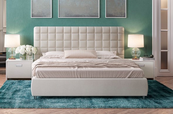 Кровать 2-спальная Corso-3 180x200, Искусственная шерсть (Лама Лён) в Элисте - изображение