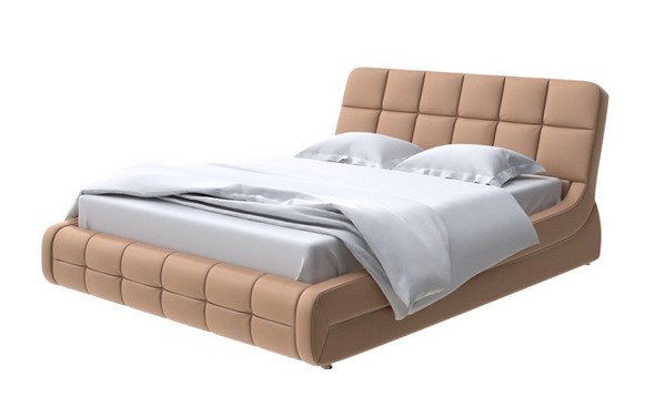 Кровать 2-спальная Corso-6 140x200, Экокожа (Бронзовый перламутр) в Элисте - изображение