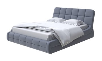 Кровать двуспальная Corso-6 140x200, Экокожа (Темно-синий) в Элисте