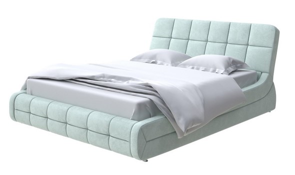 Двуспальная кровать Corso-6 140x200, Велюр (Casa Мятный) в Элисте - изображение