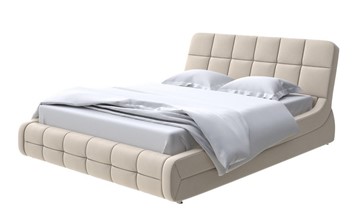 Двуспальная кровать Corso-6 140x200, Велюр (Forest 4 Бежевый) в Элисте