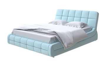Кровать двуспальная Corso-6 140x200, Велюр (Scandi Cotton 20 Голубой Лед) в Элисте