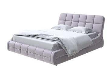Кровать двуспальная Corso-6 160х200, Экокожа (Серебристый перламутр) в Элисте