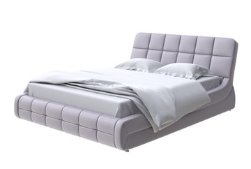 Двуспальная кровать Corso-6 200х200, Экокожа (Серебристый перламутр) в Элисте