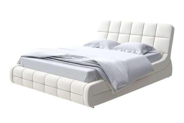 Двуспальная кровать Corso-6 200х200, Искусственная шерсть (Лама Лён) в Элисте - изображение