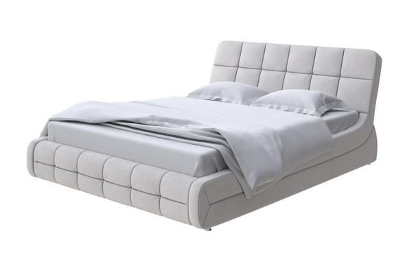 Кровать двуспальная Corso-6 200х200, Велюр (Ultra Серый камень) в Элисте - изображение