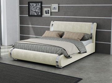 Спальная кровать Corso-8 160x200, Велюр (Лофти Лён) в Элисте