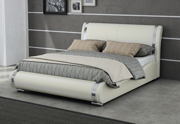 Спальная кровать Corso-8 200x200, Экокожа (Молочный перламутр) в Элисте