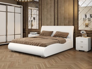 Кровать спальная Corso-8 Lite 160х200, Экокожа (Белый) в Элисте