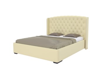 Двуспальная кровать Dario Classic 160x200, Экокожа (Айвори) в Элисте