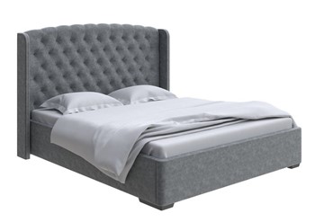 Спальная кровать Dario Slim 160x200, Велюр (Gratta 4 Серый космос) в Элисте