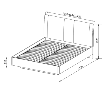 Спальная кровать Domenica, Кр-06 (1600), без ГПМ в Элисте - предосмотр 2