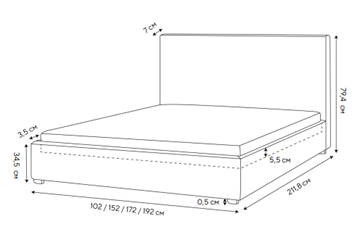 Спальная кровать Domo Plus 160х200, Рогожка (Savana Grey (серый)) в Элисте - предосмотр 1
