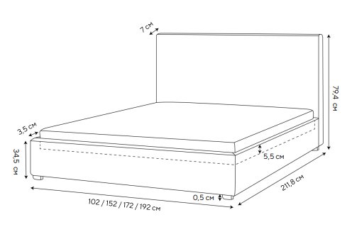 Спальная кровать Domo Plus 160х200, Рогожка (Savana Grey (серый)) в Элисте - изображение 1