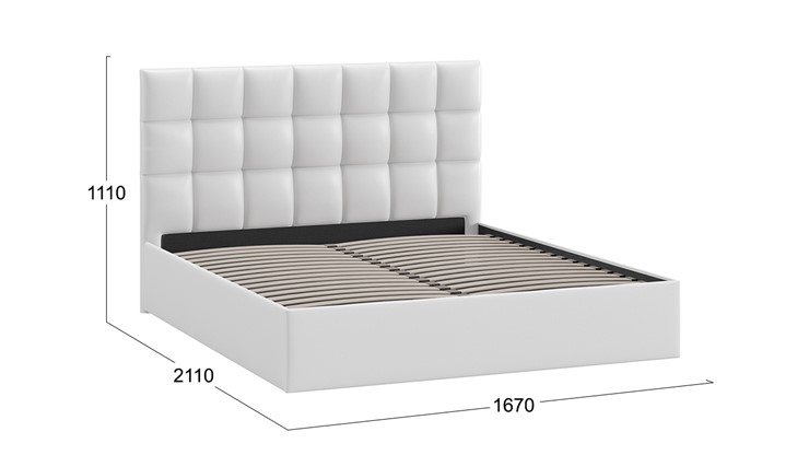 Кровать Эмбер тип 1 (Экокожа белая) в Элисте - изображение 2