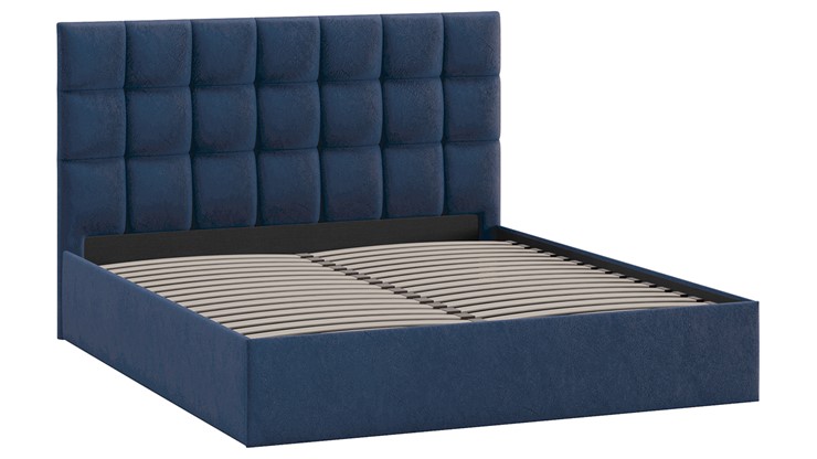2-спальная кровать Эмбер тип 1 (Микровелюр Wellmart Blue) в Элисте - изображение 1