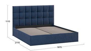 2-спальная кровать Эмбер тип 1 (Микровелюр Wellmart Blue) в Элисте - предосмотр 2