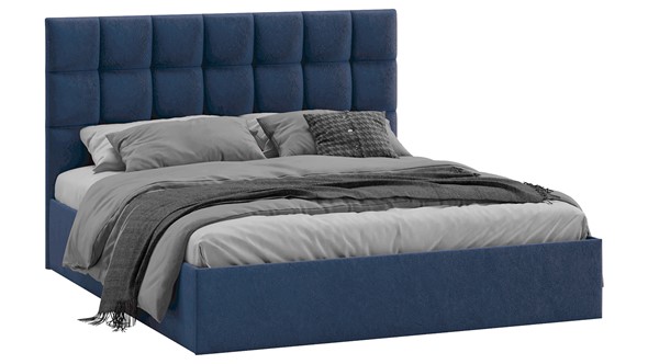 2-спальная кровать Эмбер тип 1 (Микровелюр Wellmart Blue) в Элисте - изображение