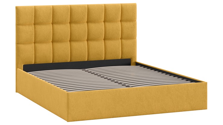 Кровать двуспальная Эмбер тип 1 (Микровелюр Wellmart Yellow) в Элисте - изображение 1