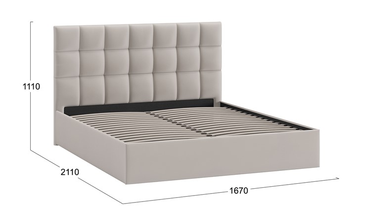 Кровать Эмбер тип 1 (Велюр Confetti Smoke) в Элисте - изображение 2
