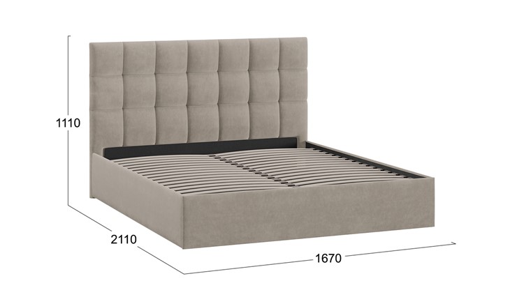 2-спальная кровать Эмбер тип 1 (Велюр Мокко темный) в Элисте - изображение 2