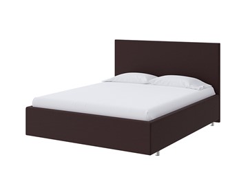 Двуспальная кровать Flat 160х200, Экокожа (Коричневый) в Элисте