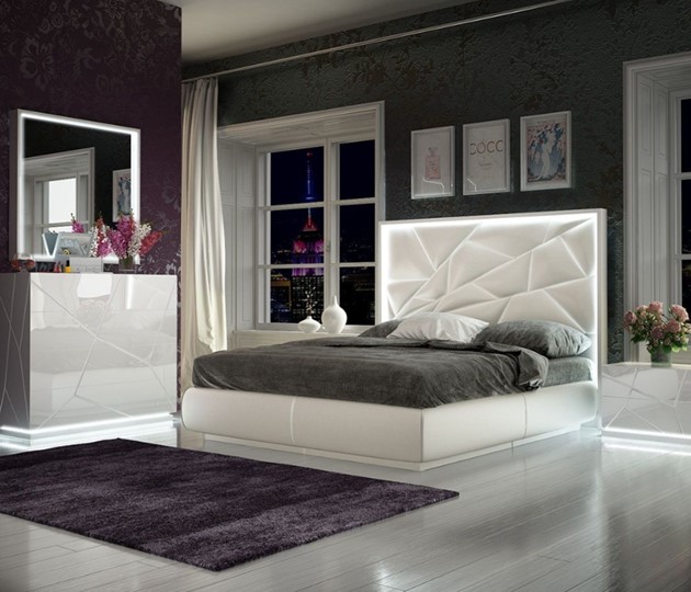 Спальная кровать FRANCO KIU 1242 с LED подсветкой изголовья (180х200) в Элисте - изображение 1