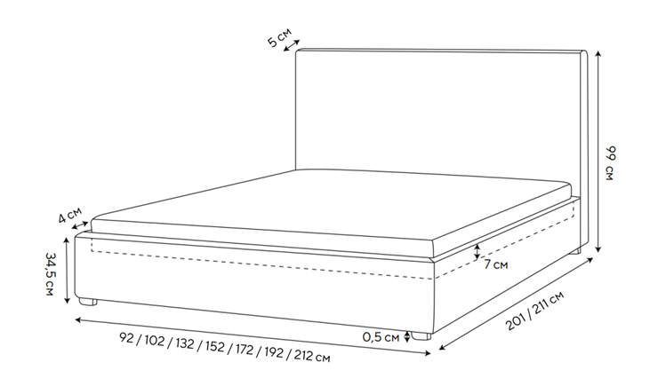 Спальная кровать Fresco 160х200, Рогожка (Тетра Ореховый) в Элисте - изображение 1