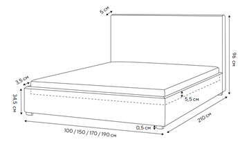 Двуспальная кровать Fresco Plus 160х200, Велюр (Ultra Суфле) в Элисте - предосмотр 1