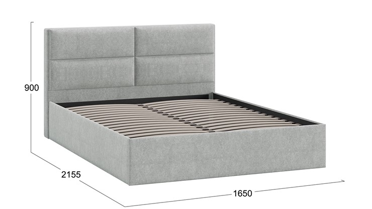 Спальная кровать Глосс Тип 1 (Микровелюр Jercy Silver) в Элисте - изображение 1