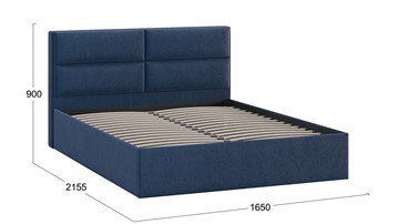 Кровать в спальню Глосс Тип 1 (Микровелюр Wellmart Blue) в Элисте - предосмотр 1