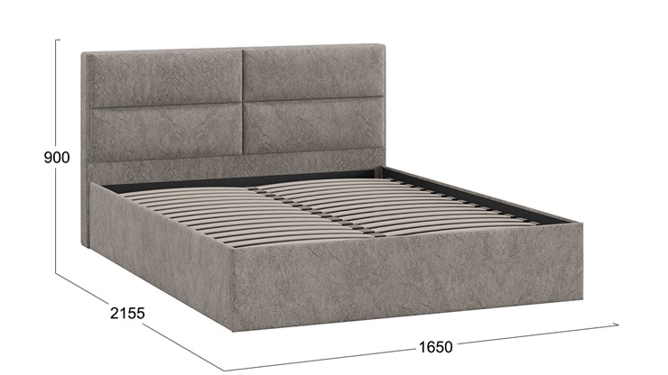 Двуспальная кровать Глосс Тип 1 (Микровелюр Wellmart Latte) в Элисте - изображение 1