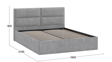 Кровать 2-спальная Глосс Тип 1 (Микровелюр Wellmart Silver) в Элисте - предосмотр 1