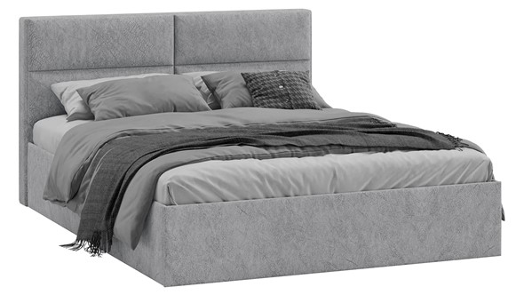 Кровать 2-спальная Глосс Тип 1 (Микровелюр Wellmart Silver) в Элисте - изображение