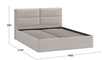Двуспальная кровать Глосс Тип 1 (Велюр Confetti Smoke) в Элисте - предосмотр 1