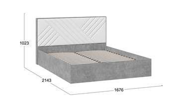 Кровать Хилтон Тип 1 (Ателье светлый/Белый) в Элисте - предосмотр 2