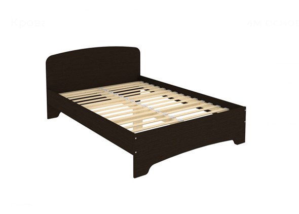 Кровать двуспальная KМ14 с основанием, цвет Венге в Элисте - изображение
