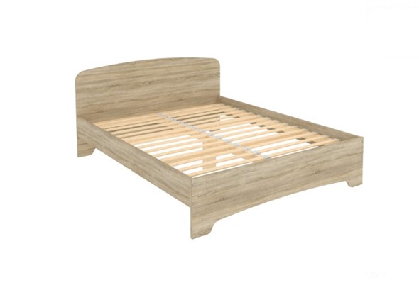 Кровать двуспальная KМ16 с основанием, цвет Дуб Сонома в Элисте - изображение