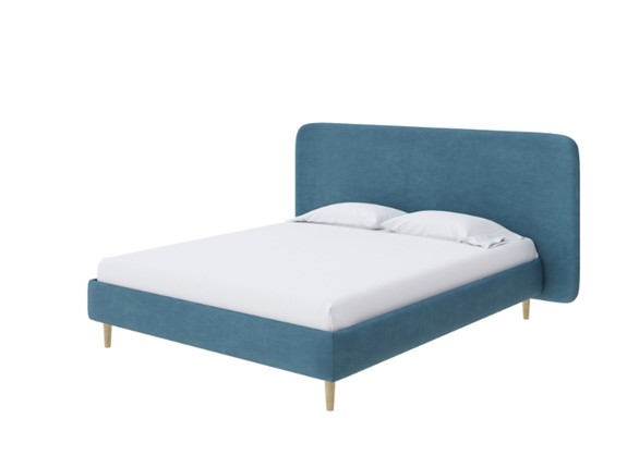 Кровать 2-спальная Lorena 160x200, Микрофибра (Diva Синий) в Элисте - изображение